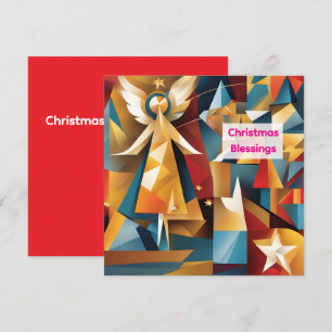 Festividades Cartão de Anjo Abstrato de Natal