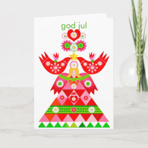Festividades Cartão de Anjo de Pássaro de Férias Mod Scandi