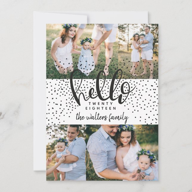 FESTIVIDADES CARTÃO DE ANO NOVO DA NEVE HELLO (Frente)