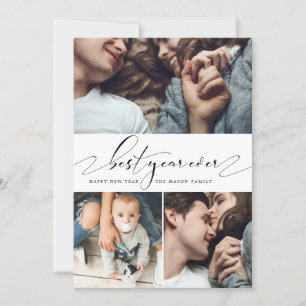 Festividades Cartão de Ano Novo de Colagem de Fotografias do M