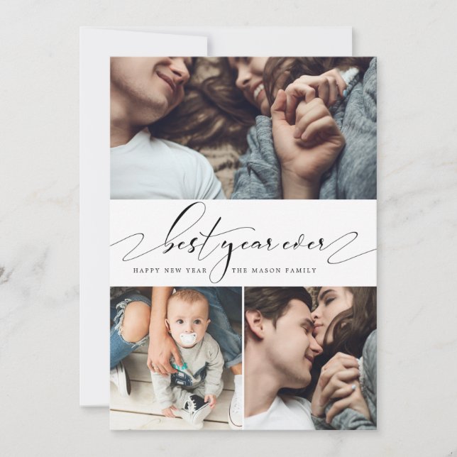 Festividades Cartão de Ano Novo de Colagem de Fotografias do Me (Frente)