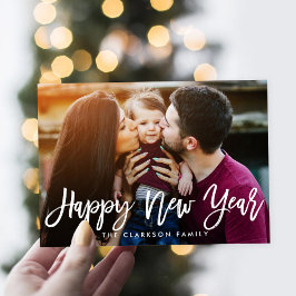 Festividades Cartão de Ano Novo EDITÁVEL de COR Bruta Casualmen