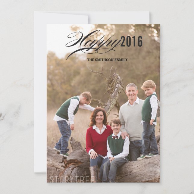 Festividades cartão de ano novo feliz (Frente)