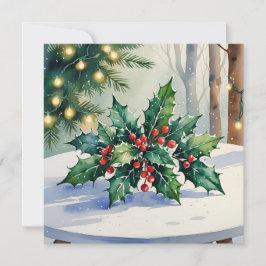 Festividades Cartão de Aquarela de Natal Mistletofeliz Feriados