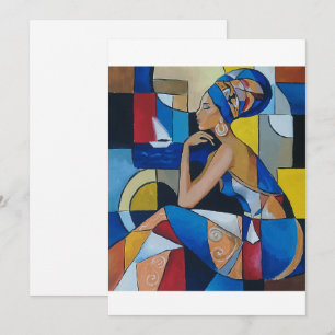 Festividades Cartão de Arte Cubista de Mulher Africana Arte G