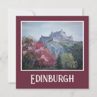 Cartão de arte fino do Castelo Edinburgh por Pola.