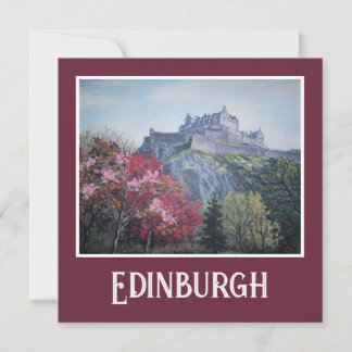 Festividades Cartão de arte fino do Castelo Edinburgh por Pola.
