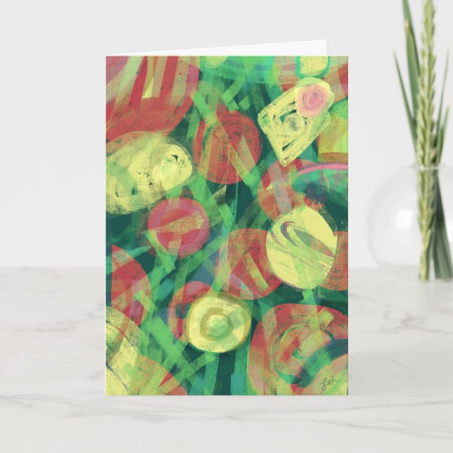 Festividades Cartão de Arte Moderna da Árvore de Natal abstrato (Frente)