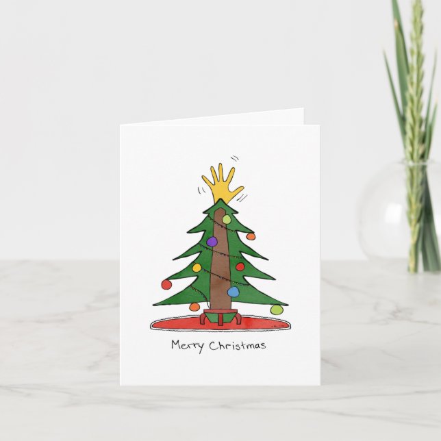 Festividades Cartão de Árvore ASL de Natal Feliz (Frente)