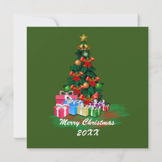 Festividades Cartão de Árvore de Natal (Frente)