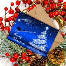 Cartão de Árvore de Natal com Espumantes Metálicos