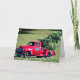 Festividades Cartão de Árvore de Natal de Chevy de Campo Vermel