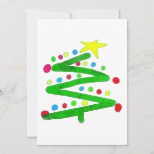 Festividades Cartão de Árvore de Natal Funky Abstrato Art