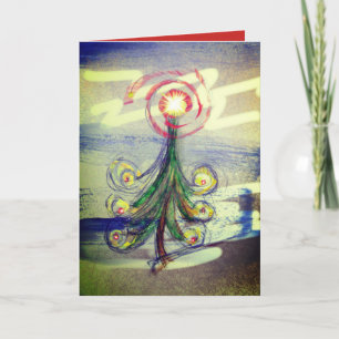Festividades Cartão de Árvore de Natal Mágico com espiral verme