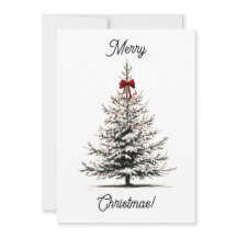 Cartão de Árvore de Natal Minimalista Elegante