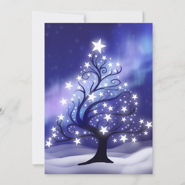 Festividades Cartão de Árvore de Natal Starry (Frente)