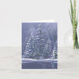 Festividades Cartão de "árvores de inverno" de arte