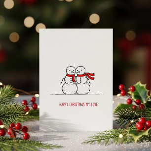 Festividades Cartão de Beijo do Boneco de Neve Romântico – Doce