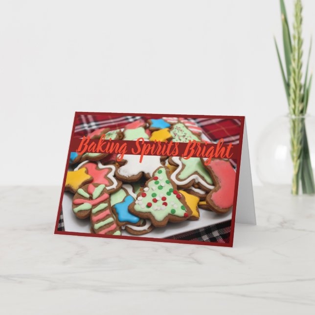 Festividades Cartão de Biscoito de Natal Brilhante para Beking  (Frente)