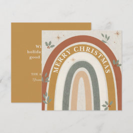 Festividades Cartão de Boas Festas Boho Arco-íris de Natal