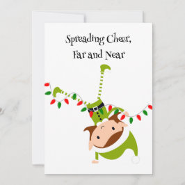 Festividades Cartão de Boas Festas com Código QR do Elfo Acenan