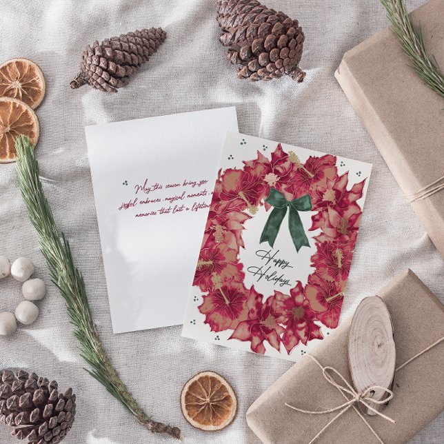 Festividades Cartão de Boas Festas com Coroa de Hibisco (Criador carregado)