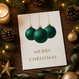 Festividades Cartão de Boas Festas com Enfeites de Natal Verdes