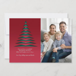 Festividades Cartão de Boas Festas com Foto em Papel Estilo Árv