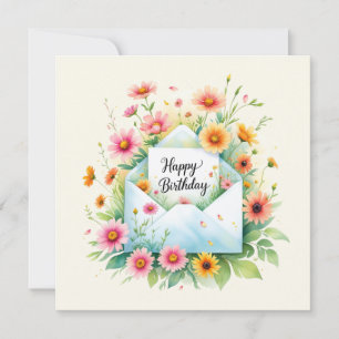 Festividades Cartão de Boas Festas de Aniversário & Flores Lind