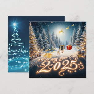 Festividades Cartão de Boas Festas de Ano Novo Floresta Dourada