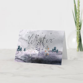 Festividades Cartão de Boas Festas de Árvores de Inverno