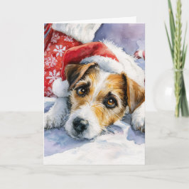 Festividades Cartão de Boas Festas de Cachorro Jack Russell Fof