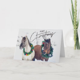 Festividades Cartão de Boas Festas de Cavalos de Natal