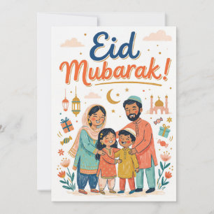 Festividades Cartão de Boas Festas de Eid Mubarak para Família