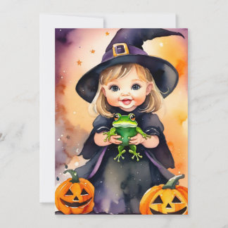 Festividades Cartão de Boas Festas de Halloween Bruxa Pequena F