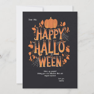 Festividades Cartão de Boas Festas de Halloween com Abóbora