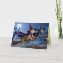 Festividades Cartão de Boas Festas de Halloween das Bruxas Malh