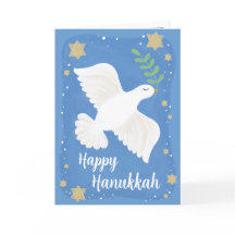 Cartão de Boas Festas de Hanukkah com Pombo da Paz