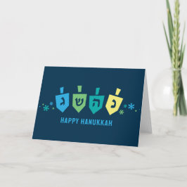 Festividades Cartão de Boas Festas de Hanukkah Dreidel Party