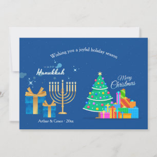 Festividades Cartão de Boas Festas de Hanukkah e Natal