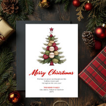 Cartão de Boas Festas de Natal Árvore Caprichoso d