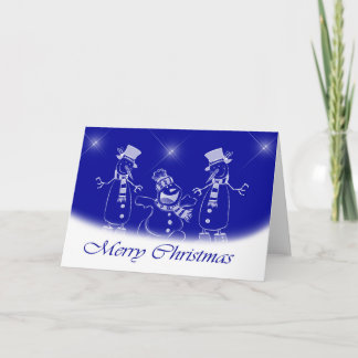 Festividades Cartão de Boas Festas de Natal/Bonecos de Neve