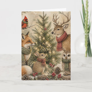 Festividades Cartão de Boas Festas de Natal com Animais Persona