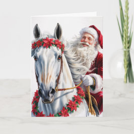 Festividades Cartão de Boas Festas de Natal com Cavalo