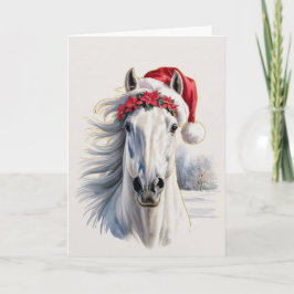 Festividades Cartão de Boas Festas de Natal com Cavalo