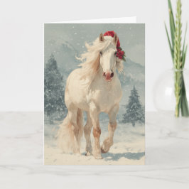 Festividades Cartão de Boas Festas de Natal com Cavalo
