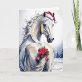 Festividades Cartão de Boas Festas de Natal com Cavalo