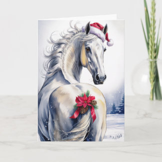 Festividades Cartão de Boas Festas de Natal com Cavalo