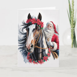 Festividades Cartão de Boas Festas de Natal com Cavalo