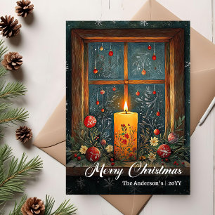 Festividades Cartão de Boas Festas de Natal com Vela Elegante V